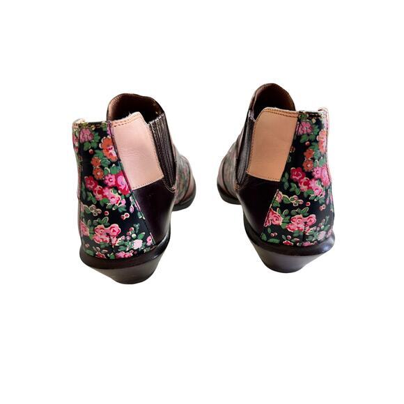COACH Patchwork Bandit floral printed leather ankle boots booties 6.5‎ / 37 - Picture 10 of 12